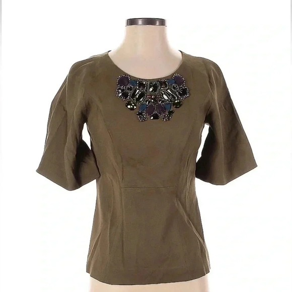 Boden Limited Edition Jeweled Bell Short Sleeve Formal Blouse Top Size 2 US - Picture 10 of 10